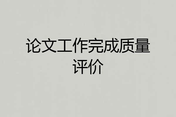 论文工作完成质量评价