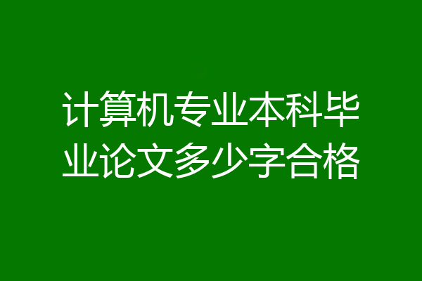 计算机专业本科毕业论文多少字合格