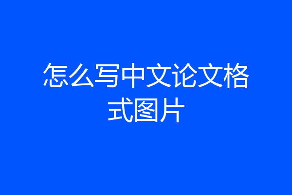 怎么写中文论文格式图片