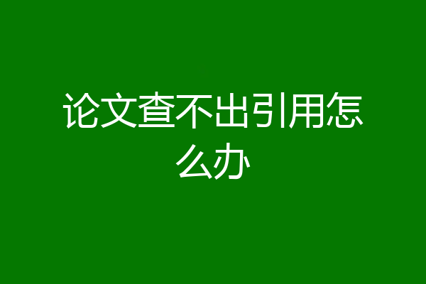 论文查不出引用怎么办