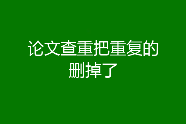 论文查重把重复的删掉了