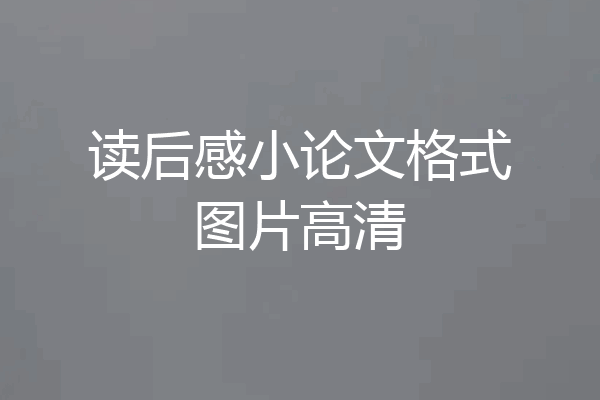读后感小论文格式图片高清