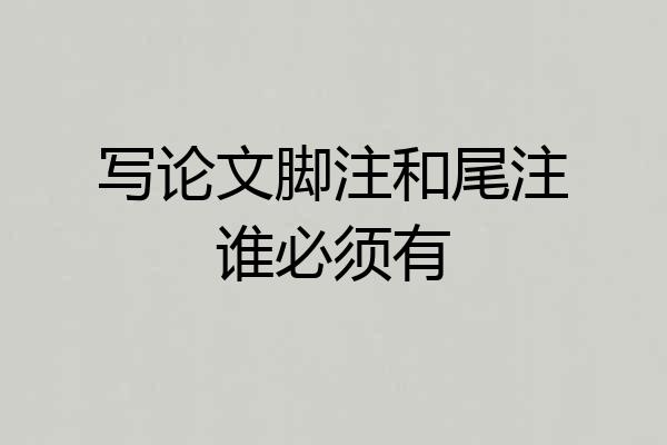 写论文脚注和尾注谁必须有