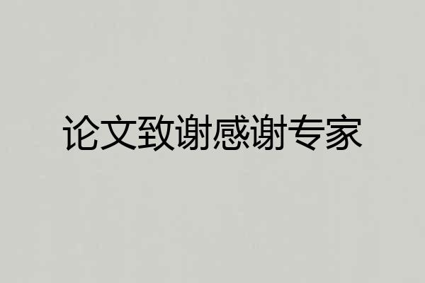 论文致谢感谢专家