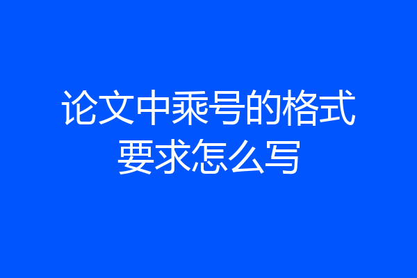 论文中乘号的格式要求怎么写