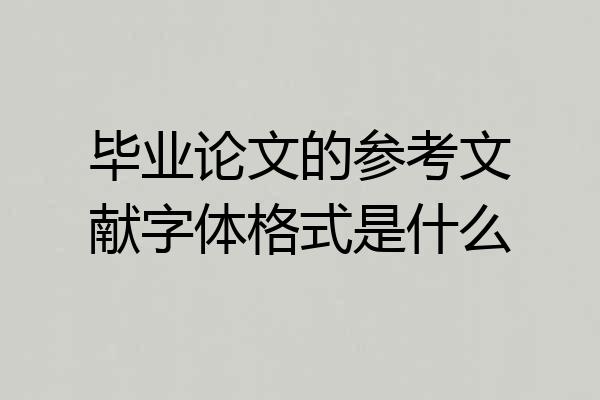 毕业论文的参考文献字体格式是什么