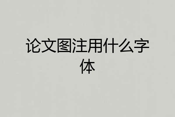 论文图注用什么字体