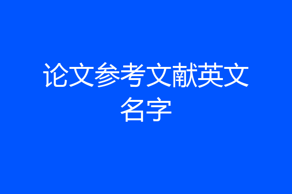 论文参考文献英文名字