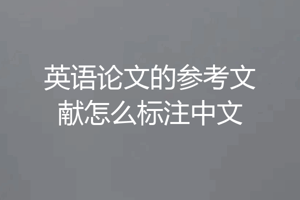 英语论文的参考文献怎么标注中文