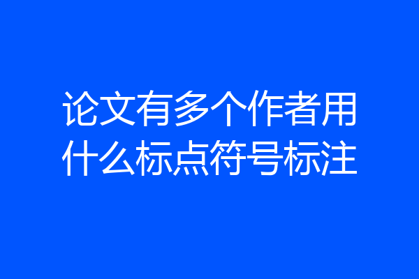 论文有多个作者用什么标点符号标注