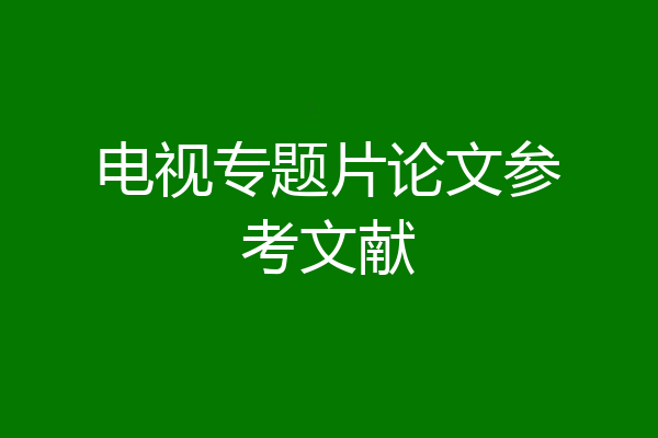 电视专题片论文参考文献