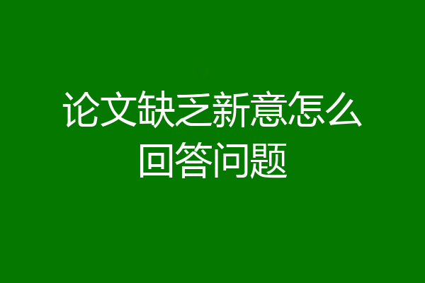 论文缺乏新意怎么回答问题