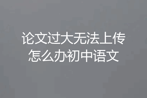 论文过大无法上传怎么办初中语文