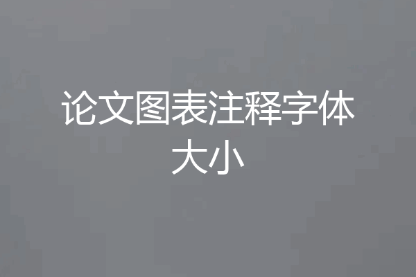 论文图表注释字体大小