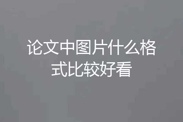 论文中图片什么格式比较好看