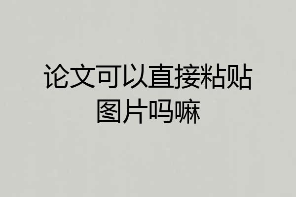 论文可以直接粘贴图片吗嘛