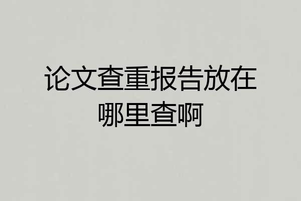 论文查重报告放在哪里查啊