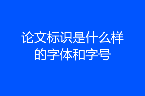 论文标识是什么样的字体和字号