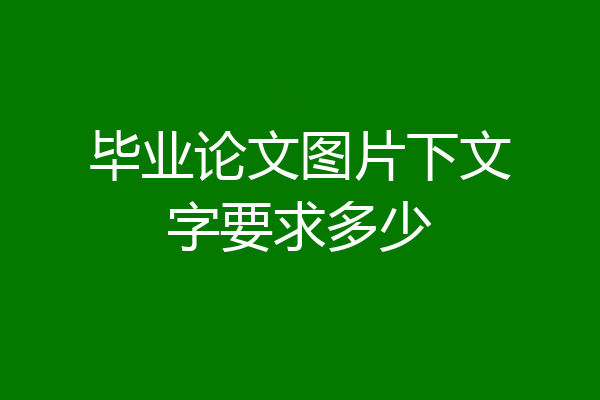 毕业论文图片下文字要求多少