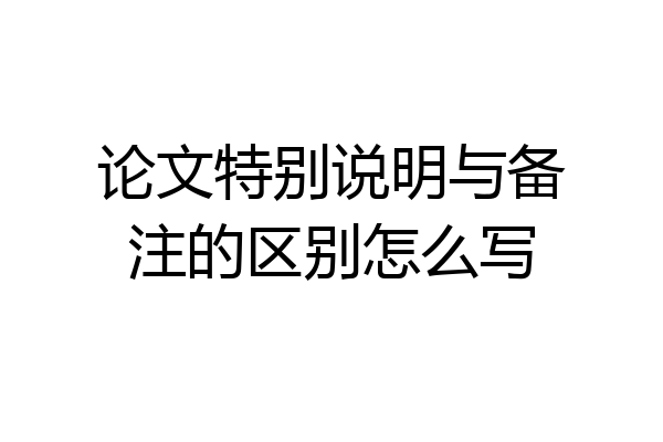 论文特别说明与备注的区别怎么写