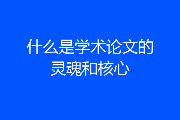 什么是学术论文的灵魂和核心