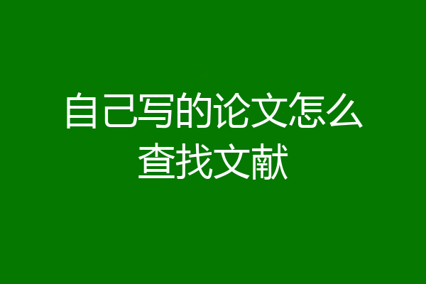 自己写的论文怎么查找文献