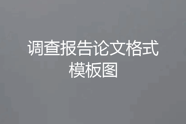 调查报告论文格式模板图