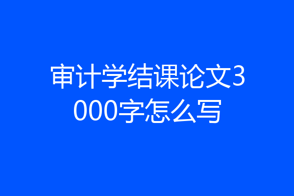 审计学结课论文3000字怎么写