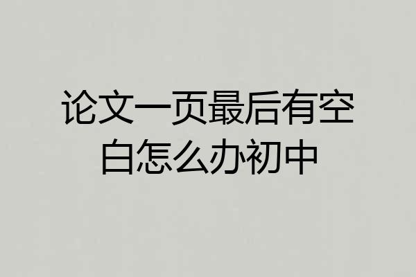 论文一页最后有空白怎么办初中