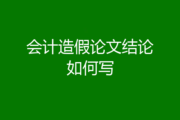 会计造假论文结论如何写