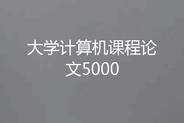 大学计算机课程论文5000