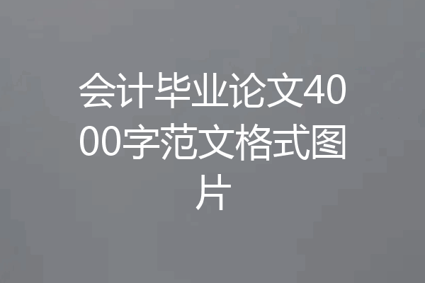 会计毕业论文4000字范文格式图片