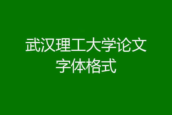 武汉理工大学论文字体格式
