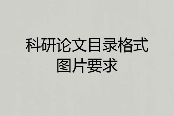 科研论文目录格式图片要求