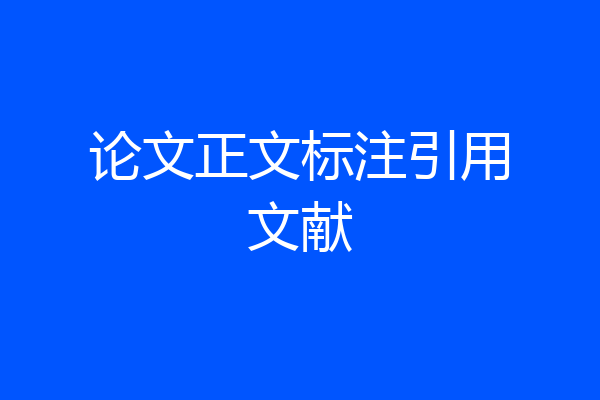 论文正文标注引用文献
