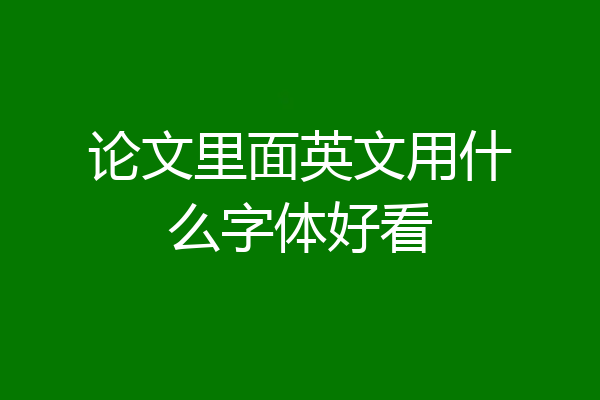 论文里面英文用什么字体好看