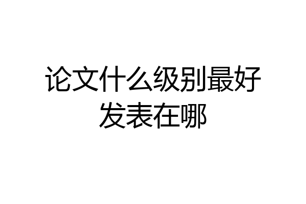 论文什么级别最好发表在哪