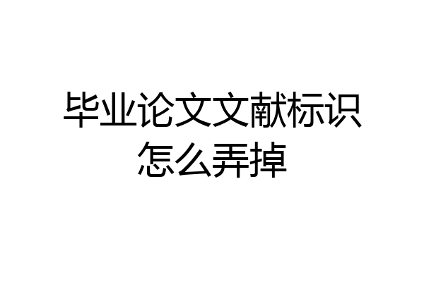 毕业论文文献标识怎么弄掉