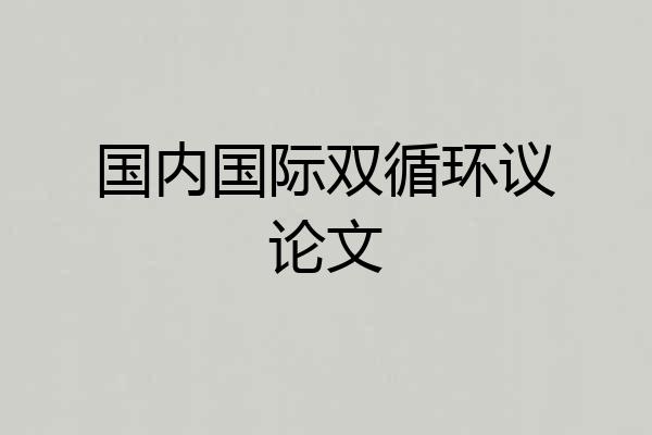 国内国际双循环议论文