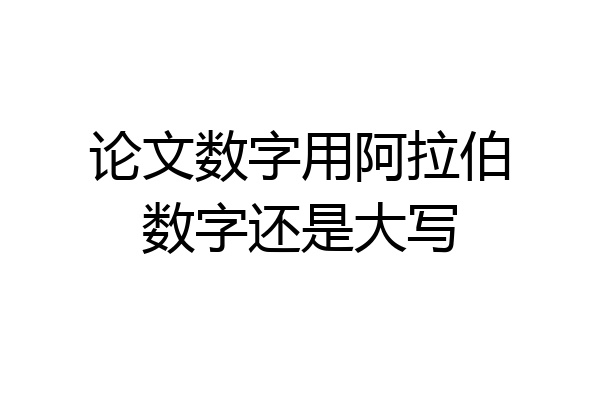 论文数字用阿拉伯数字还是大写