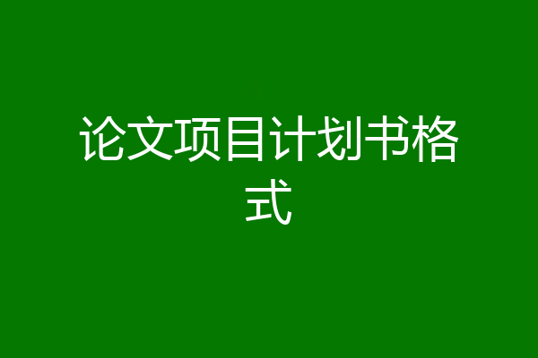 论文项目计划书格式