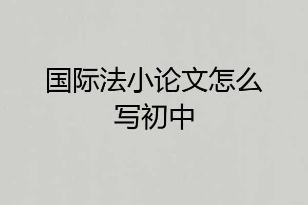国际法小论文怎么写初中