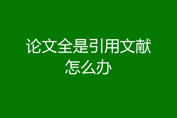 论文全是引用文献怎么办