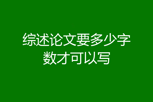 综述论文要多少字数才可以写