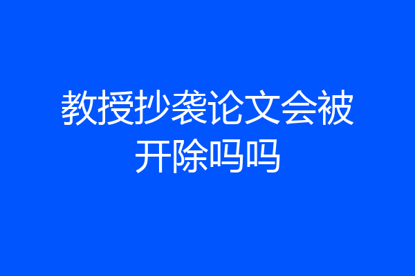 教授抄袭论文会被开除吗吗