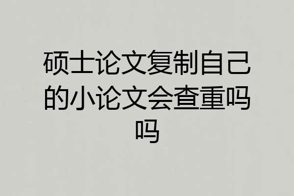 硕士论文复制自己的小论文会查重吗吗