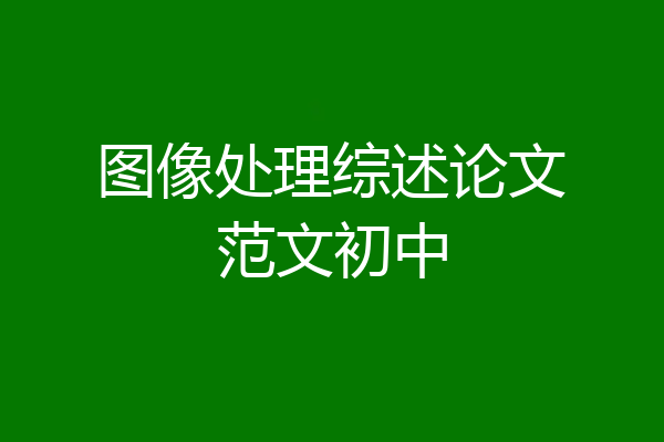图像处理综述论文范文初中