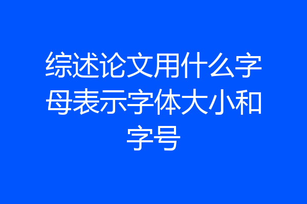 综述论文用什么字母表示字体大小和字号