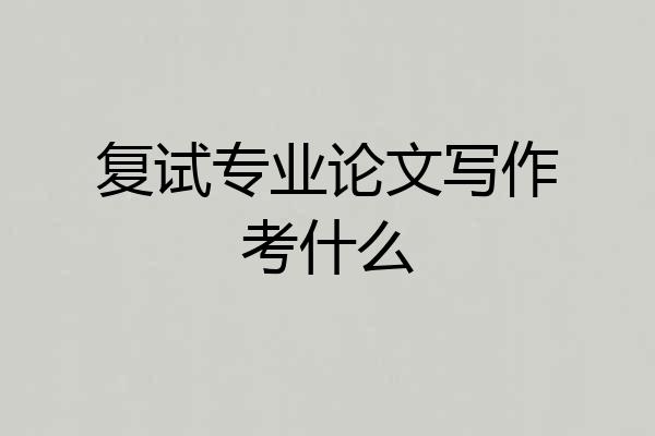 复试专业论文写作考什么