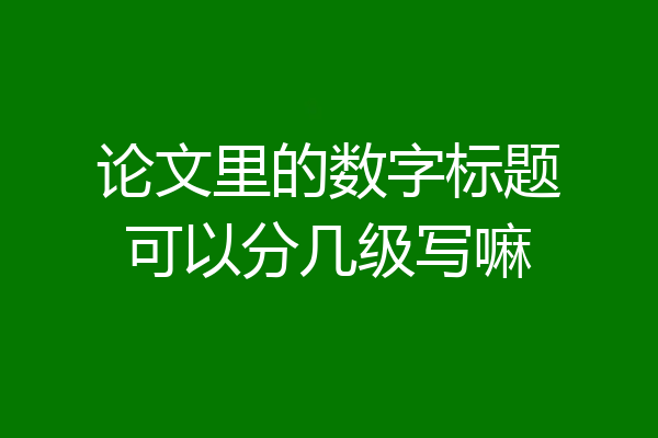 论文里的数字标题可以分几级写嘛